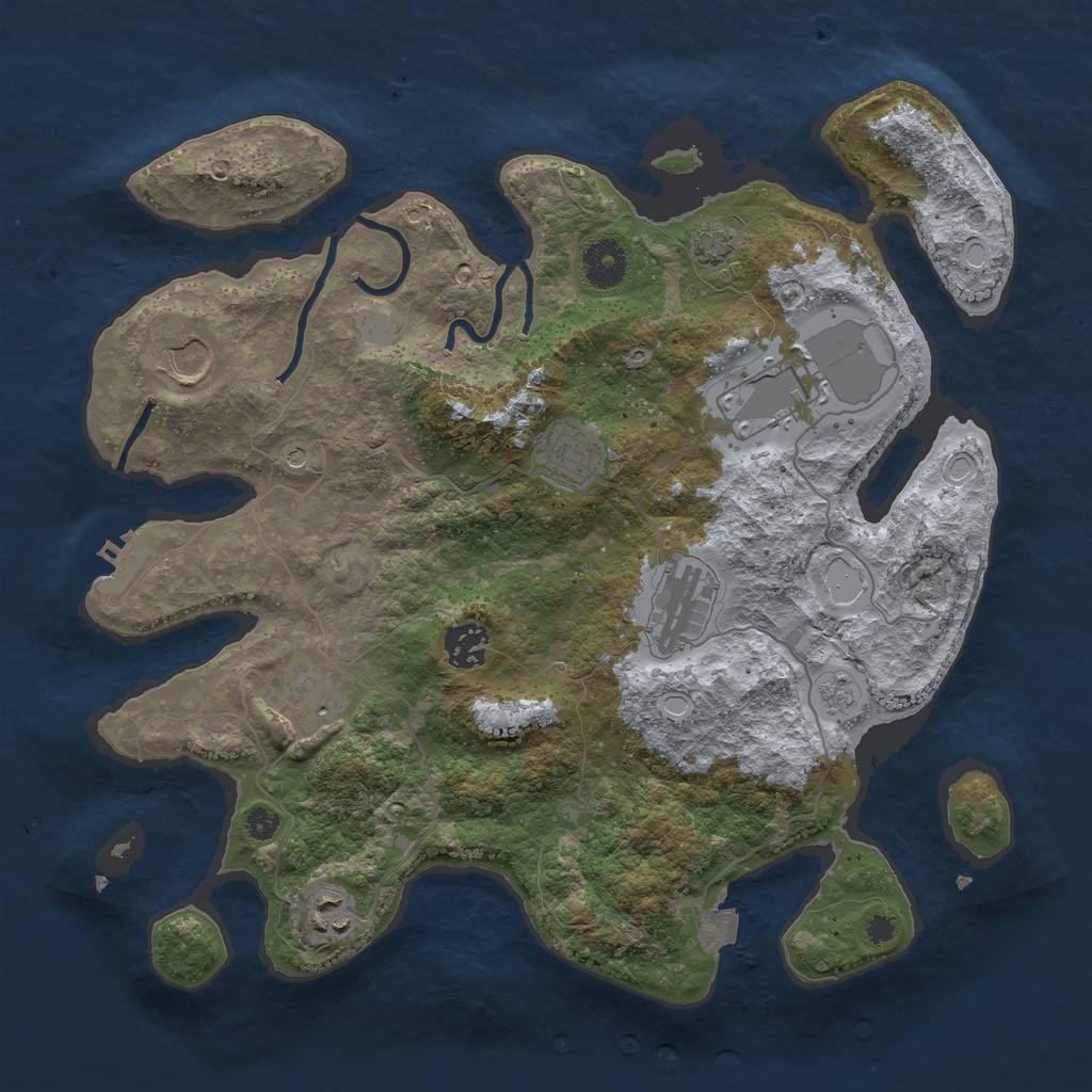 Rust Map: Procedural Map, Size: 3550, Seed: 71969364, 14 Monuments