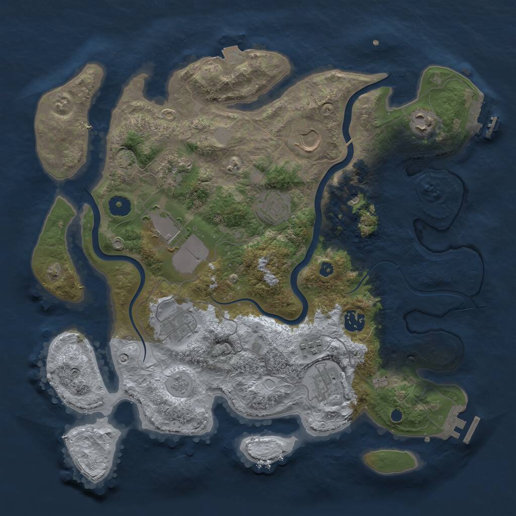 Rust Map: Procedural Map, Size: 3600, Seed: 89331040, 15 Monuments