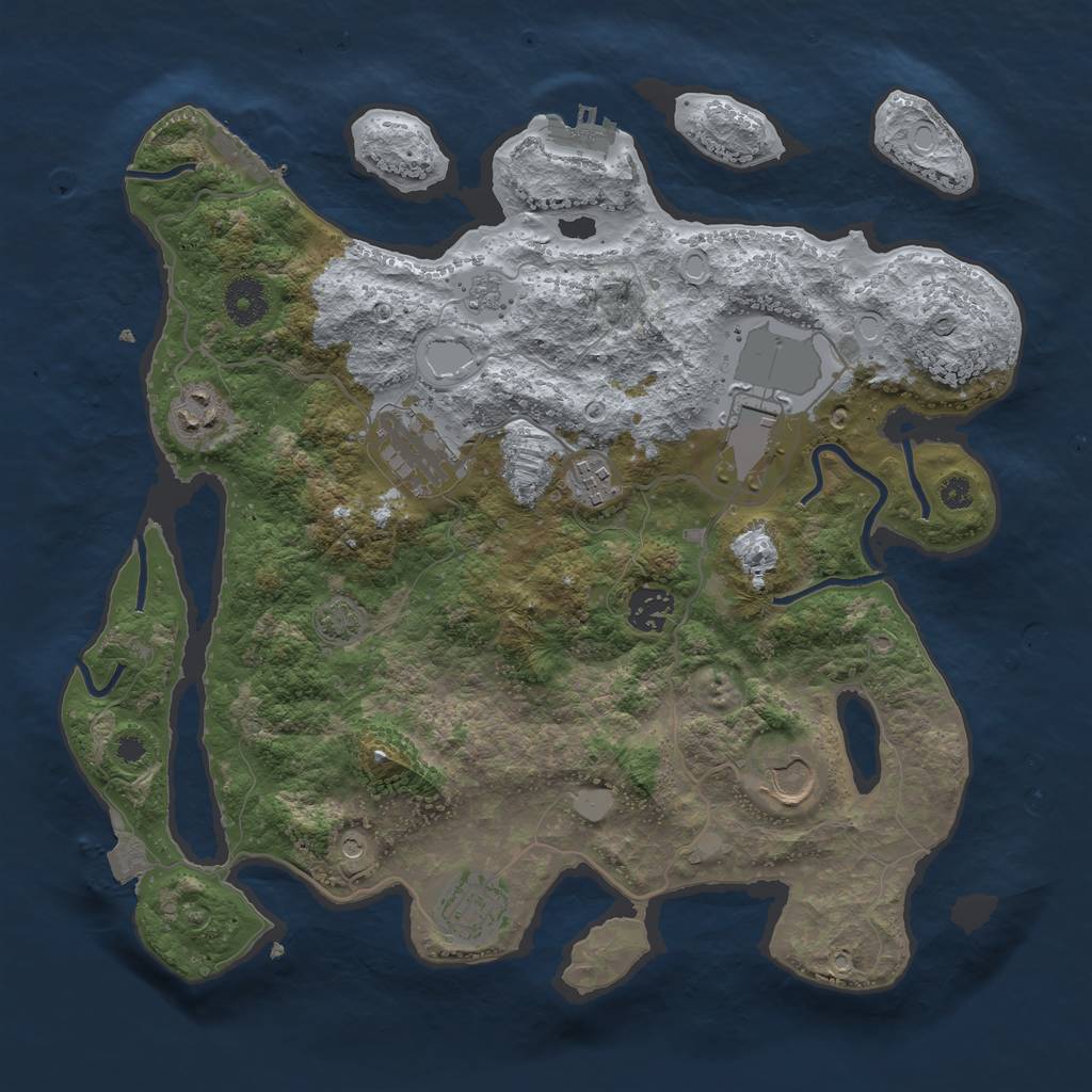 Rust Map: Procedural Map, Size: 3550, Seed: 39956873, 15 Monuments