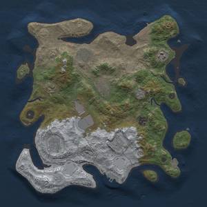 Thumbnail Rust Map: Procedural Map, Size: 3500, Seed: 2093091935, 17 Monuments