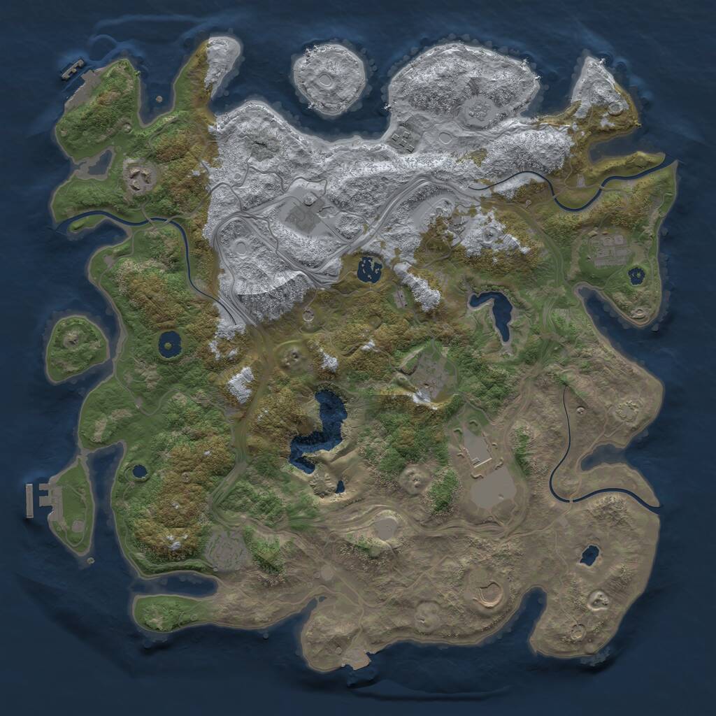 Rust Map: Procedural Map, Size: 4250, Seed: 706277057, 16 Monuments
