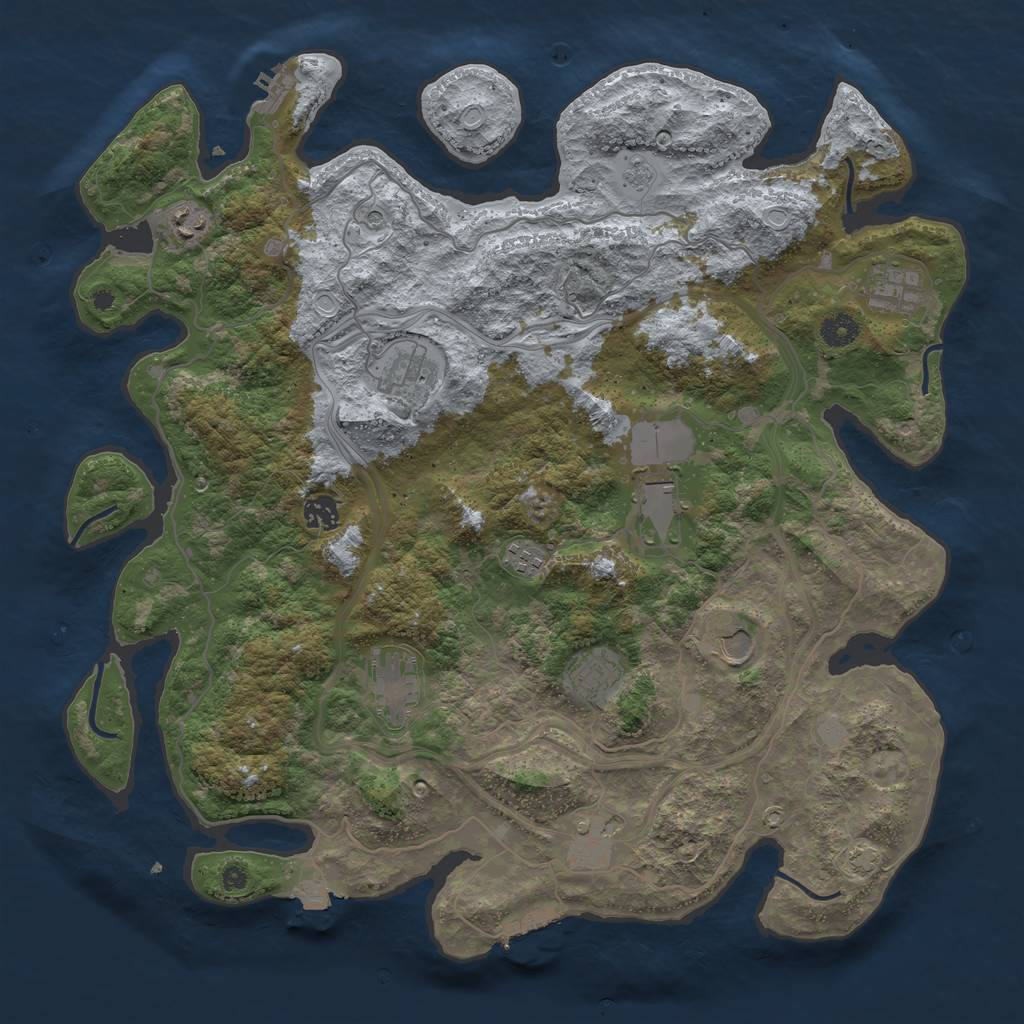 Rust Map: Procedural Map, Size: 4250, Seed: 706277057, 18 Monuments