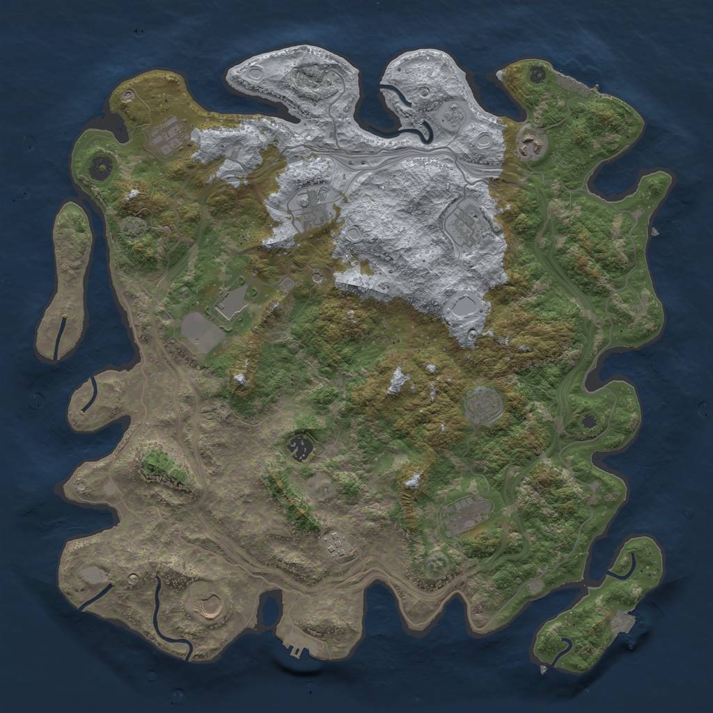 Rust Map: Procedural Map, Size: 4400, Seed: 98311211, 18 Monuments