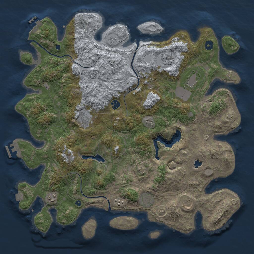 Rust Map: Procedural Map, Size: 4250, Seed: 335015473, 14 Monuments