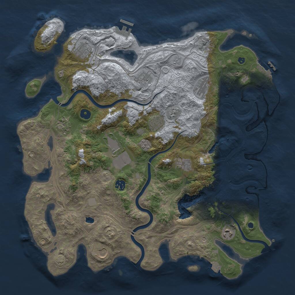 Rust Map: Procedural Map, Size: 4250, Seed: 37350095, 17 Monuments