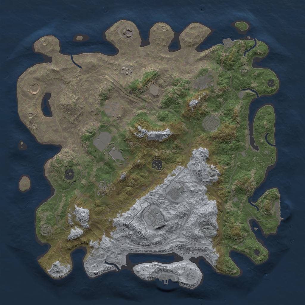 Rust Map: Procedural Map, Size: 4250, Seed: 74516668, 19 Monuments