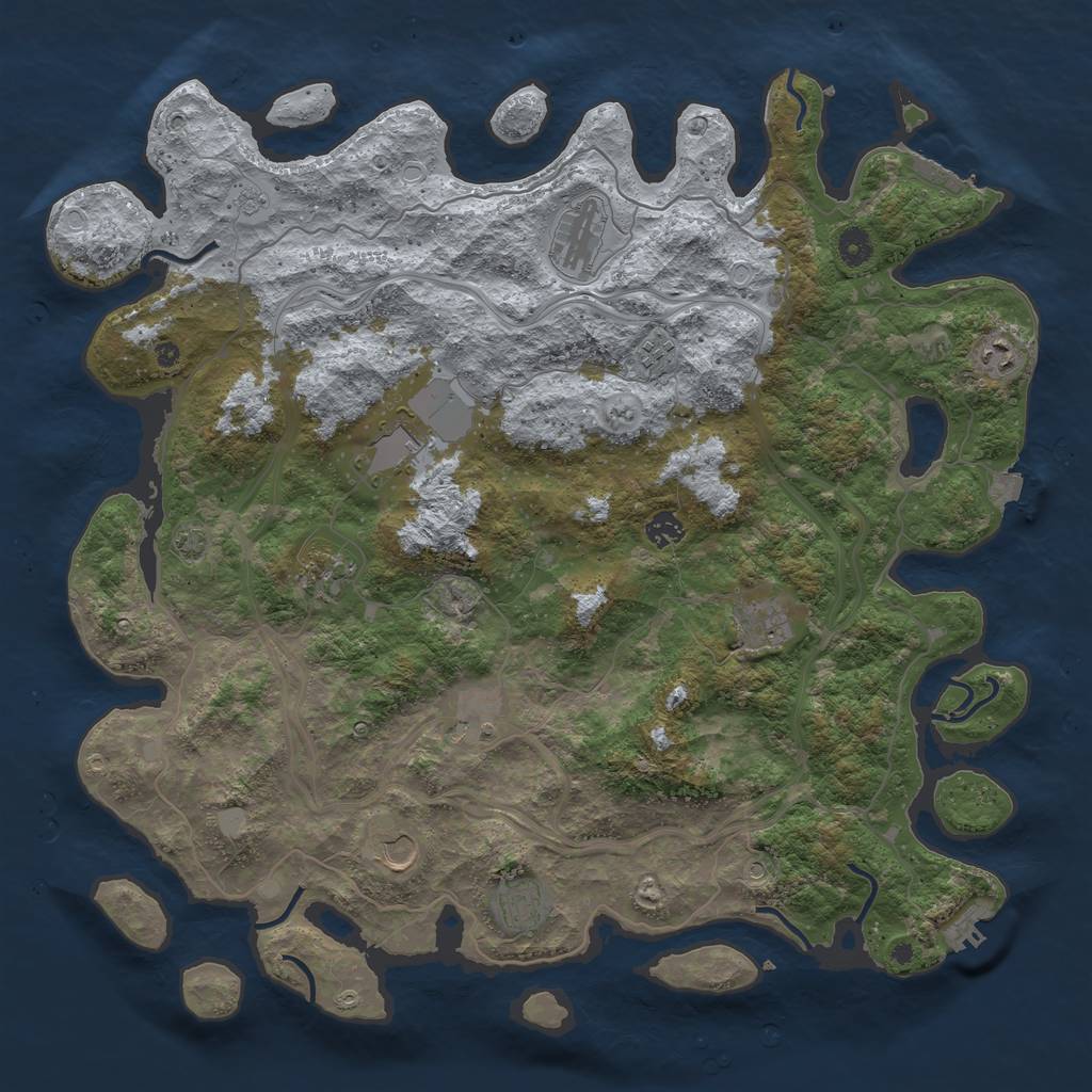 Rust Map: Procedural Map, Size: 4500, Seed: 196584699, 18 Monuments