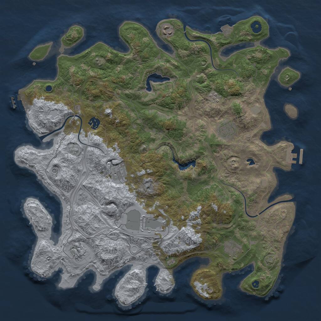 Rust Map: Procedural Map, Size: 4250, Seed: 1060199101, 14 Monuments