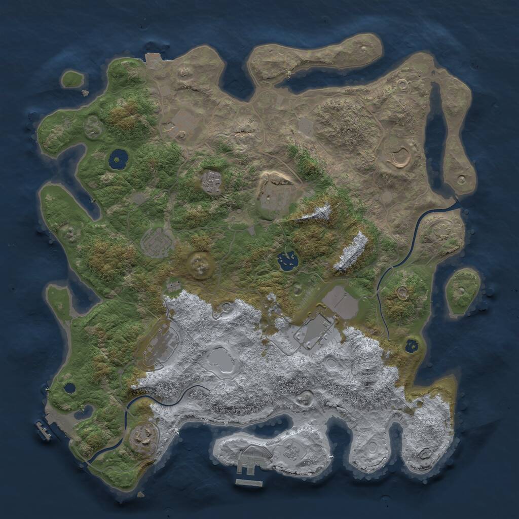 Rust Map: Procedural Map, Size: 3900, Seed: 979693165, 15 Monuments