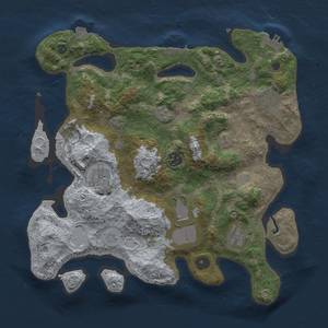 Thumbnail Rust Map: Procedural Map, Size: 3500, Seed: 2045155371, 14 Monuments