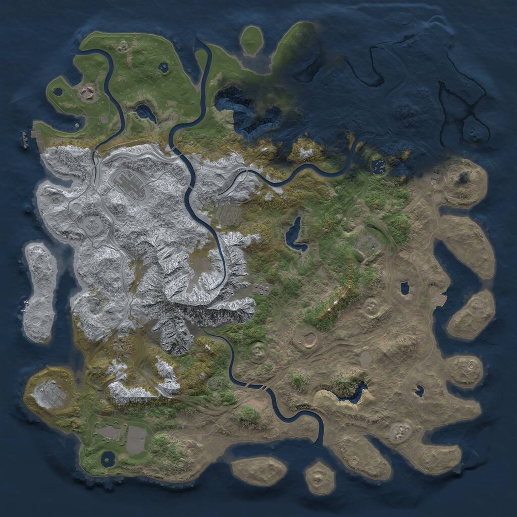 Rust Map: Procedural Map, Size: 5000, Seed: 22103814, 17 Monuments