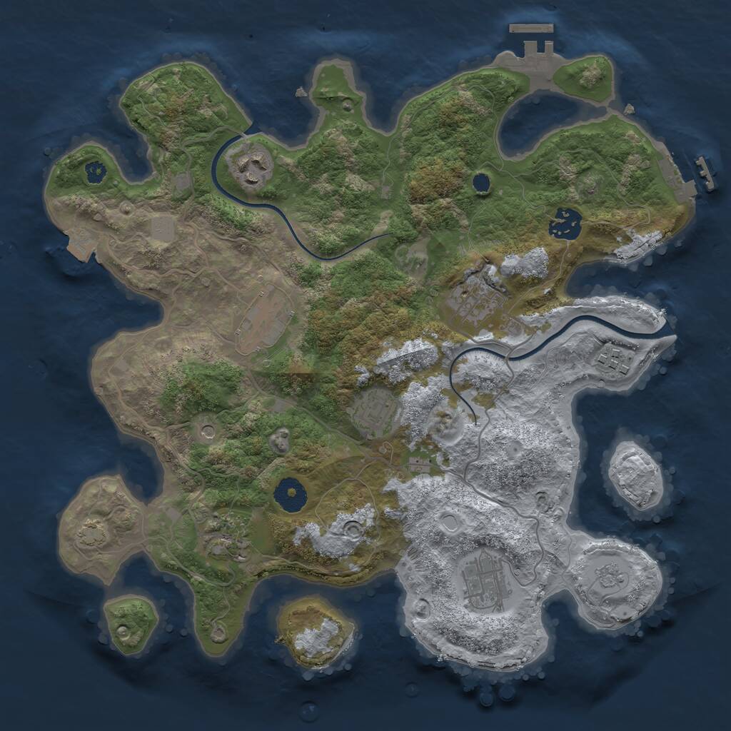 Rust Map: Procedural Map, Size: 3350, Seed: 557795860, 14 Monuments