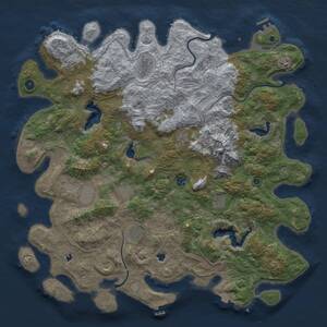 Thumbnail Rust Map: Procedural Map, Size: 5000, Seed: 5078864, 17 Monuments