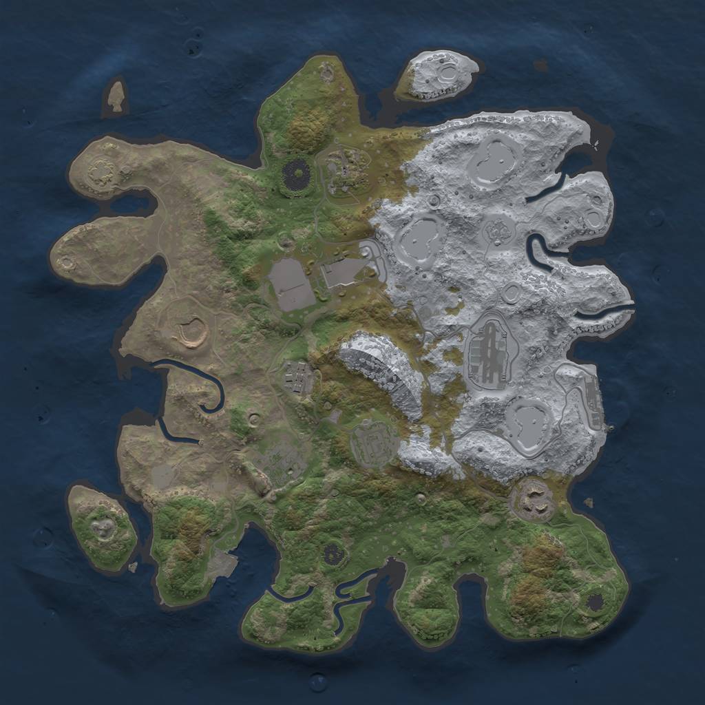 Rust Map: Procedural Map, Size: 3500, Seed: 1523670109, 14 Monuments
