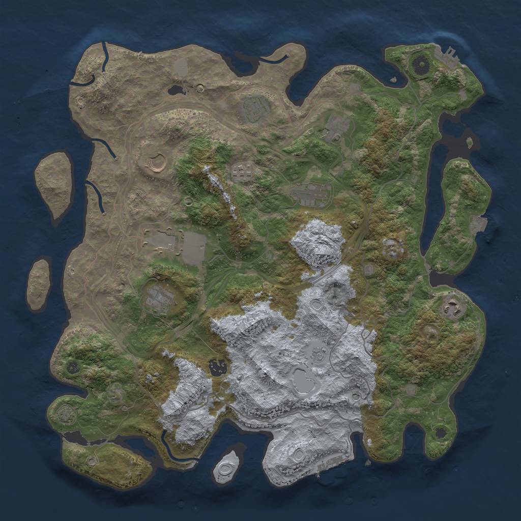 Rust Map: Procedural Map, Size: 4250, Seed: 1800362888, 17 Monuments