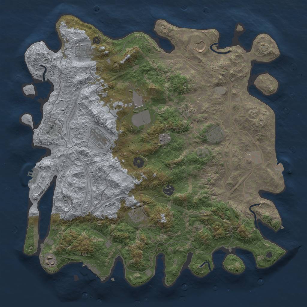 Rust Map: Procedural Map, Size: 4250, Seed: 1179334063, 19 Monuments