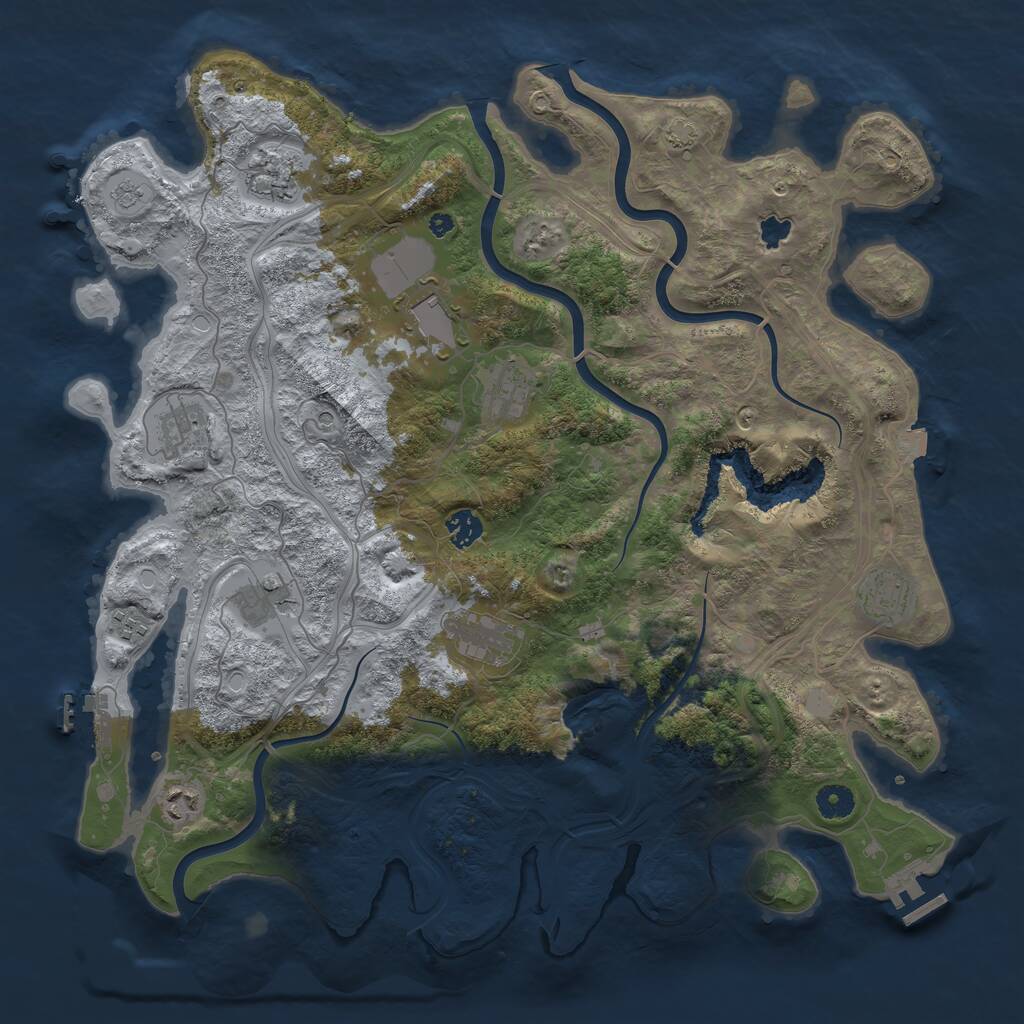 Rust Map: Procedural Map, Size: 4250, Seed: 1179334063, 16 Monuments