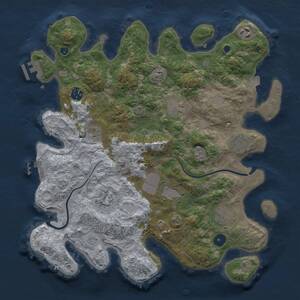 Thumbnail Rust Map: Procedural Map, Size: 3700, Seed: 812523943, 15 Monuments