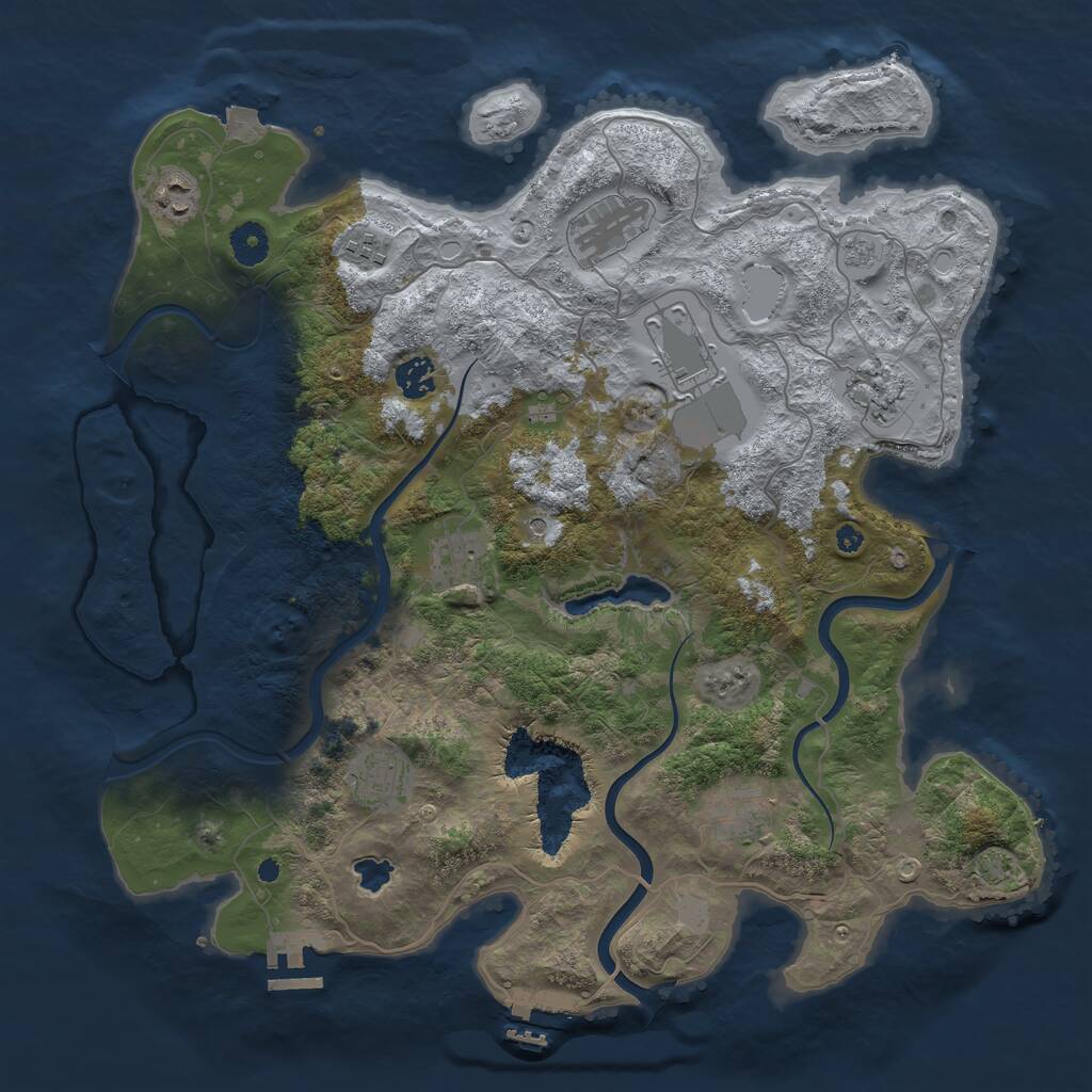 Rust Map: Procedural Map, Size: 4000, Seed: 589368419, 15 Monuments