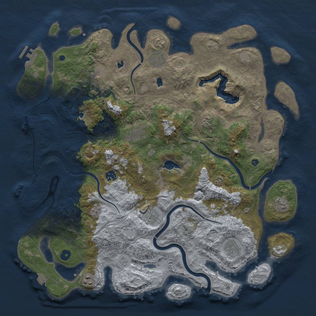 Rust Map: Procedural Map, Size: 4500, Seed: 919308872, 15 Monuments