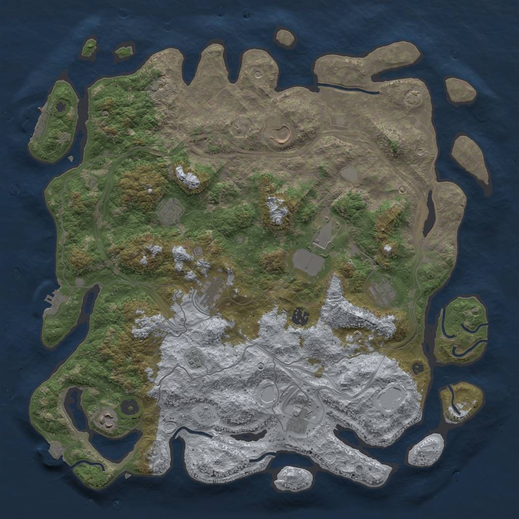 Rust Map: Procedural Map, Size: 4500, Seed: 919308872, 17 Monuments