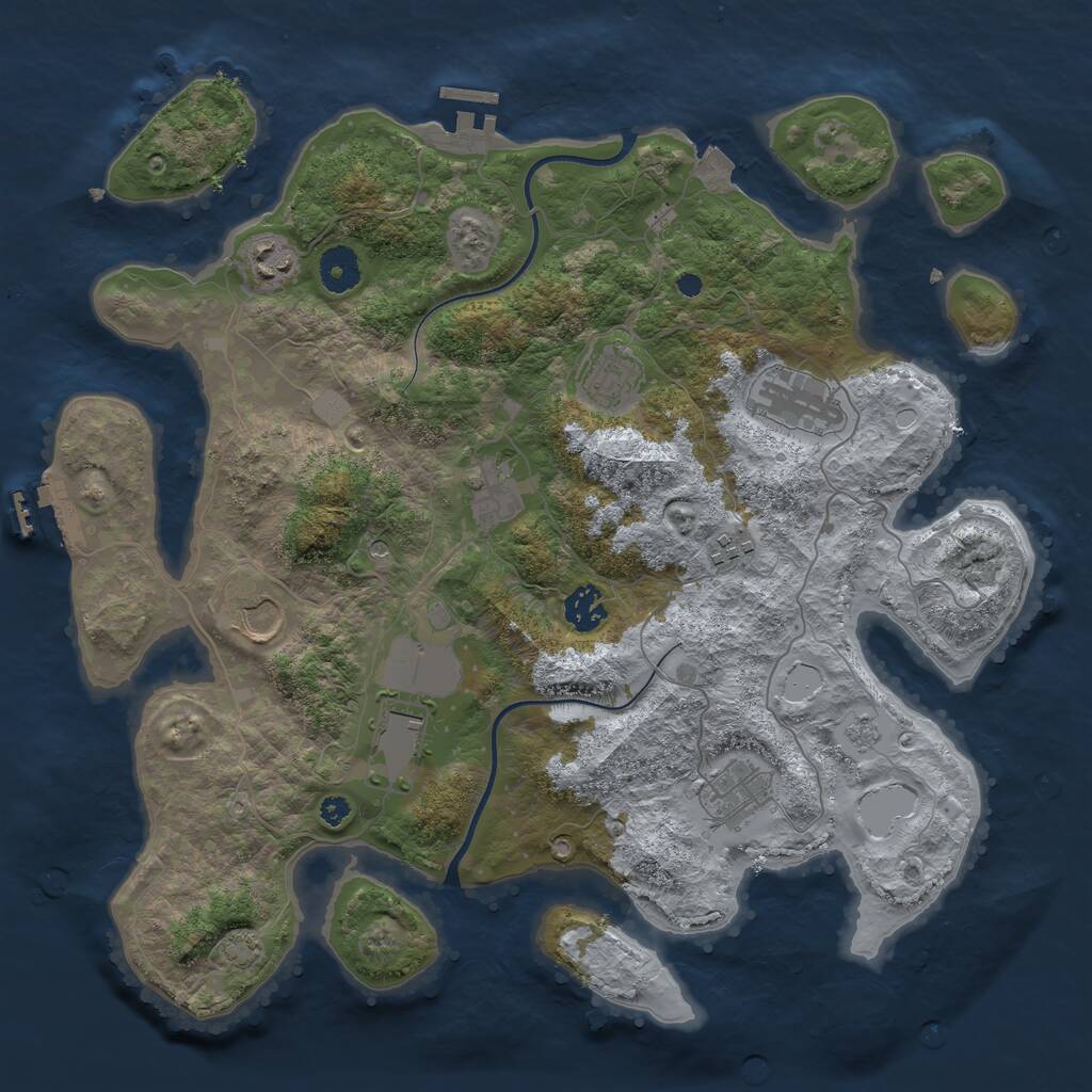 Rust Map: Procedural Map, Size: 3750, Seed: 63325799, 15 Monuments