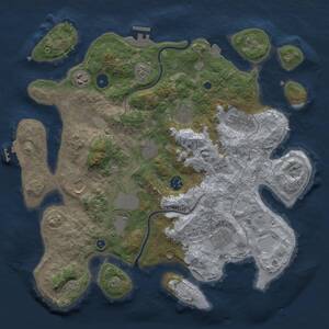 Thumbnail Rust Map: Procedural Map, Size: 3750, Seed: 63325799, 15 Monuments