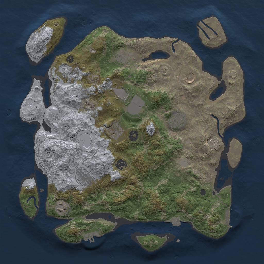 Rust Map: Procedural Map, Size: 3700, Seed: 587500068, 18 Monuments