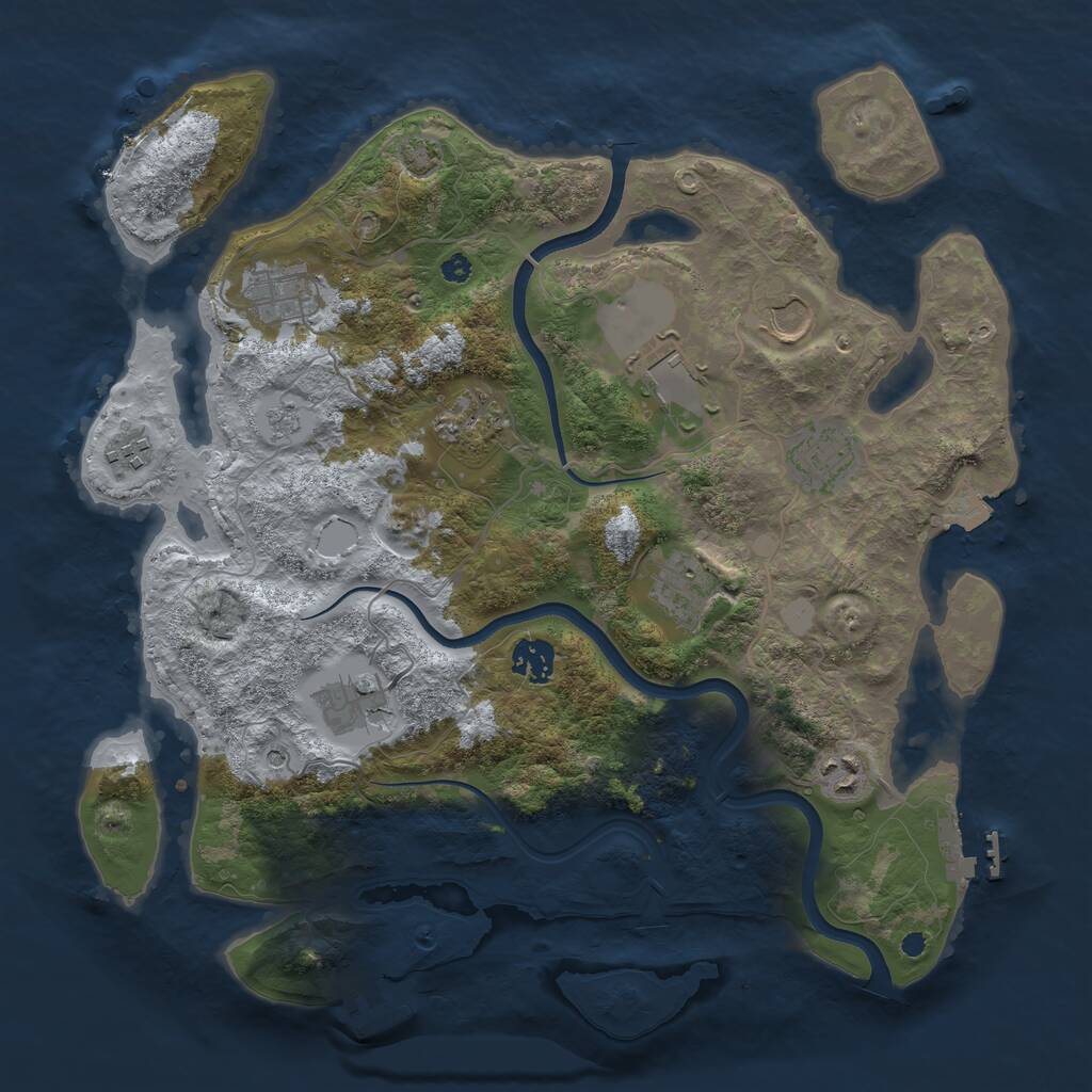 Rust Map: Procedural Map, Size: 3700, Seed: 587500068, 16 Monuments