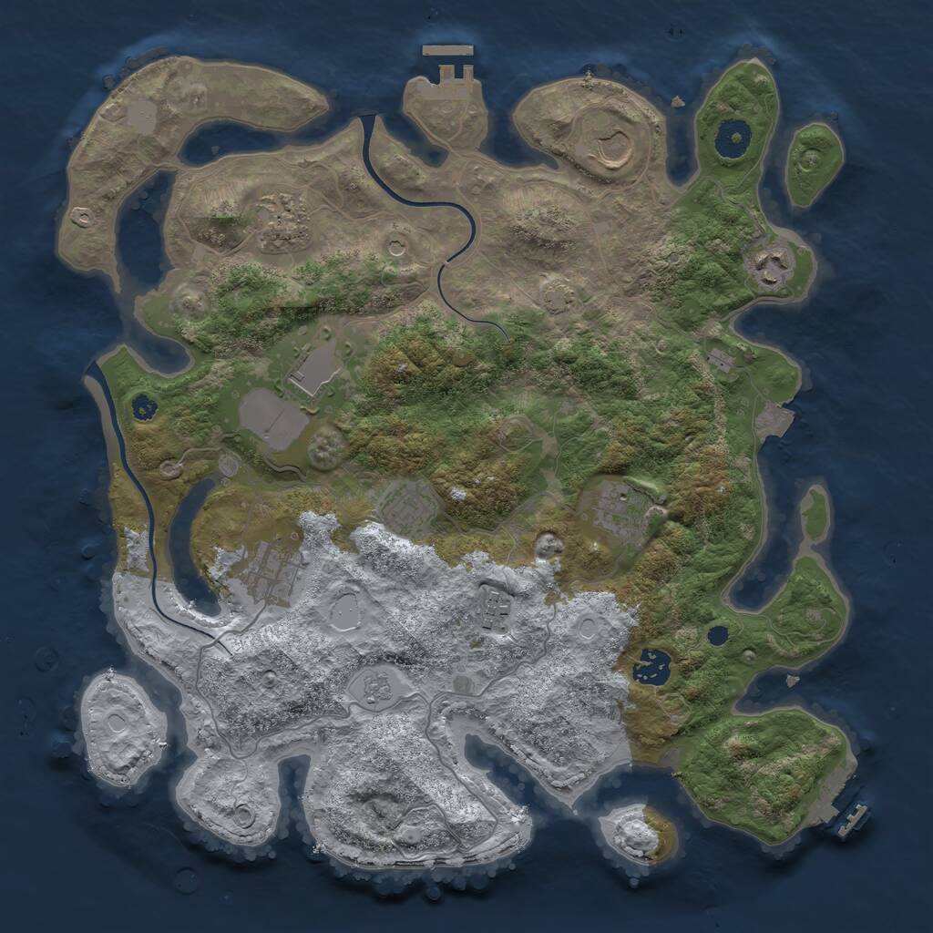 Rust Map: Procedural Map, Size: 3700, Seed: 12321, 15 Monuments