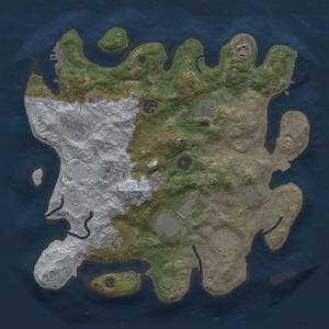 Thumbnail Rust Map: Procedural Map, Size: 3500, Seed: 1301666713, 17 Monuments