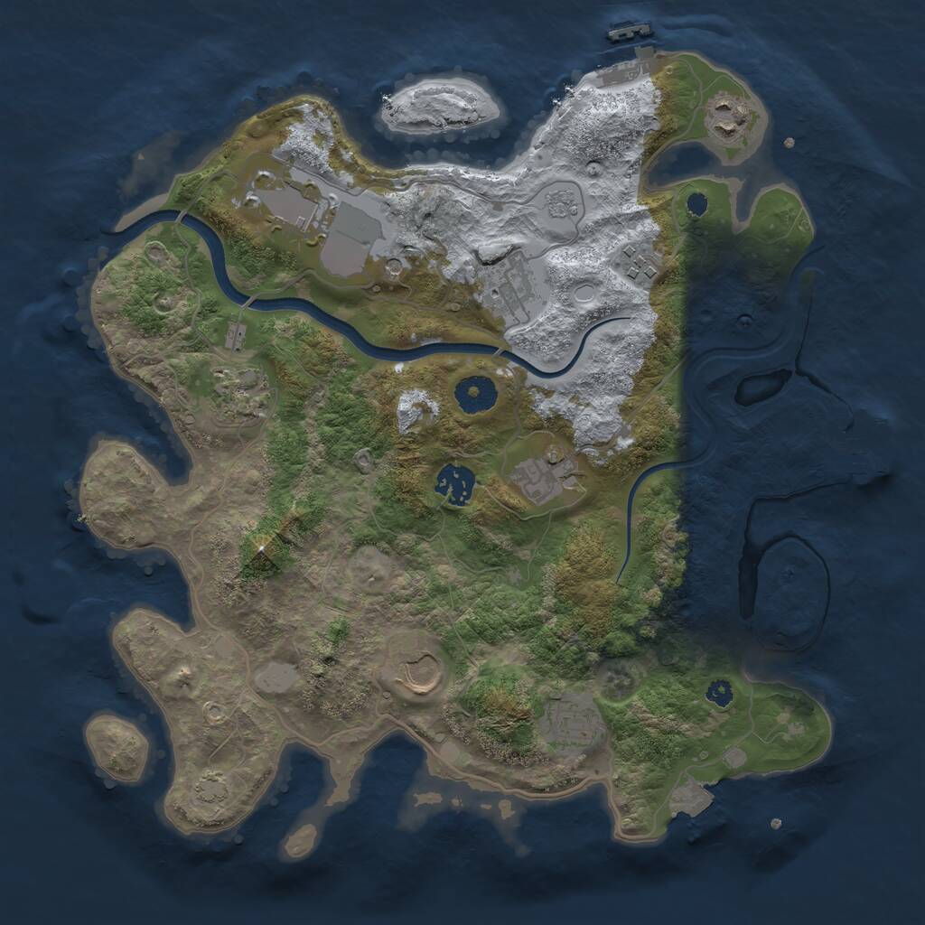 Rust Map: Procedural Map, Size: 3500, Seed: 292803377, 15 Monuments