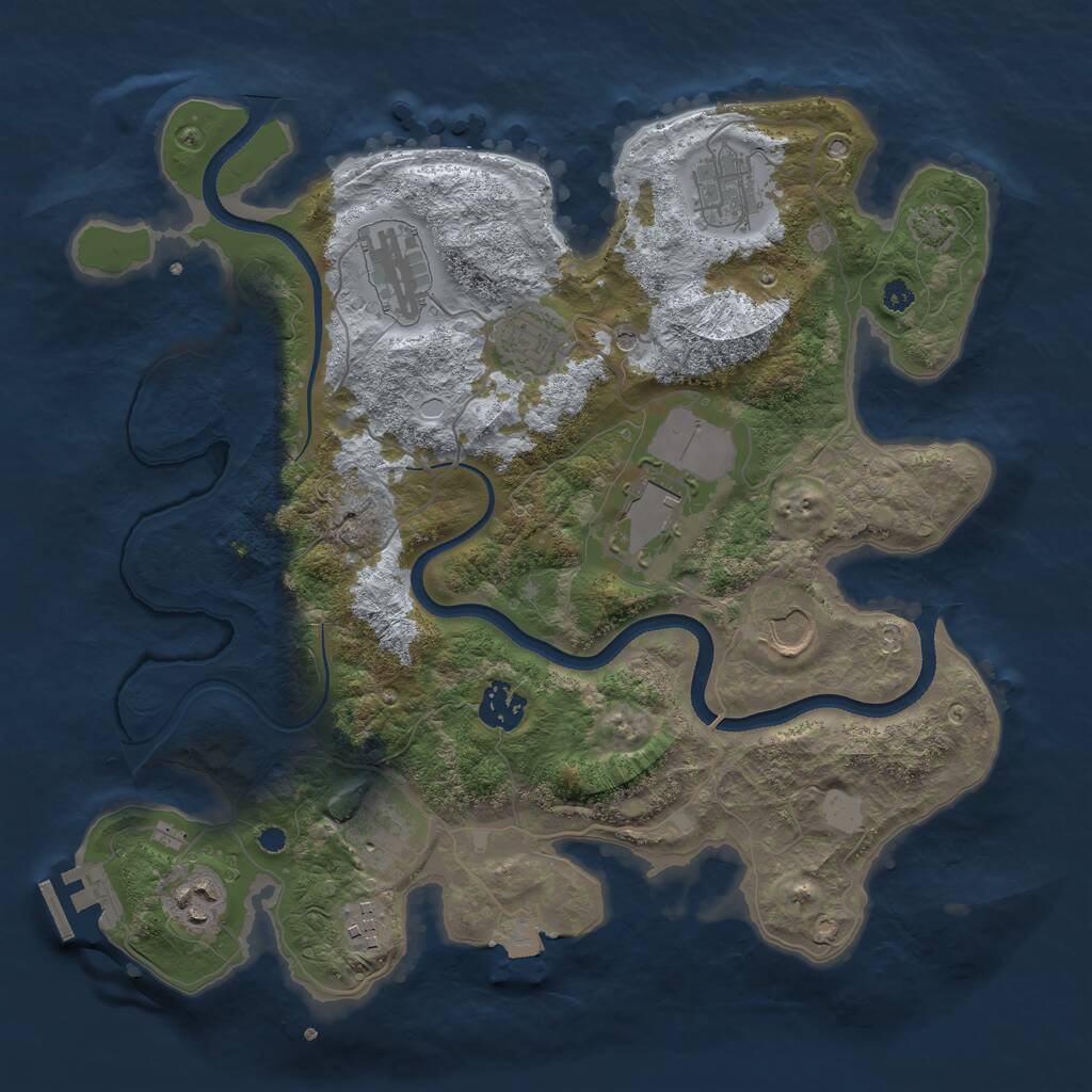 Rust Map: Procedural Map, Size: 3500, Seed: 995883720, 13 Monuments