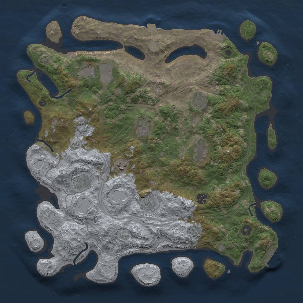 Rust Map: Procedural Map, Size: 4250, Seed: 1248134917, 18 Monuments
