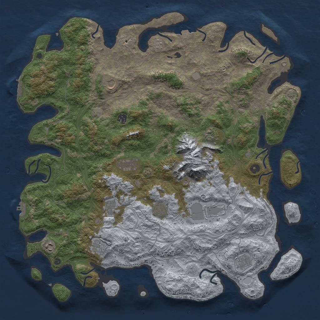 Rust Map: Procedural Map, Size: 5000, Seed: 968205891, 19 Monuments