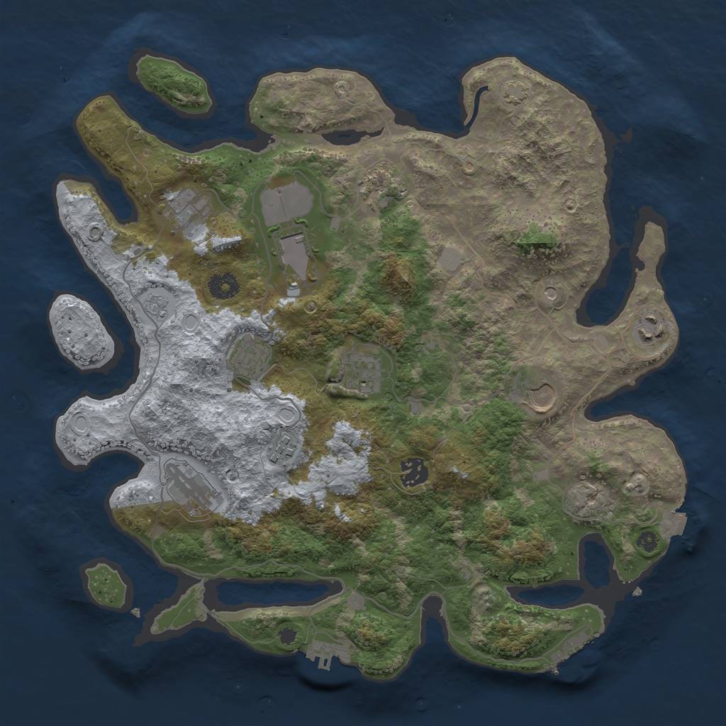 Rust Map: Procedural Map, Size: 3700, Seed: 251391727, 18 Monuments