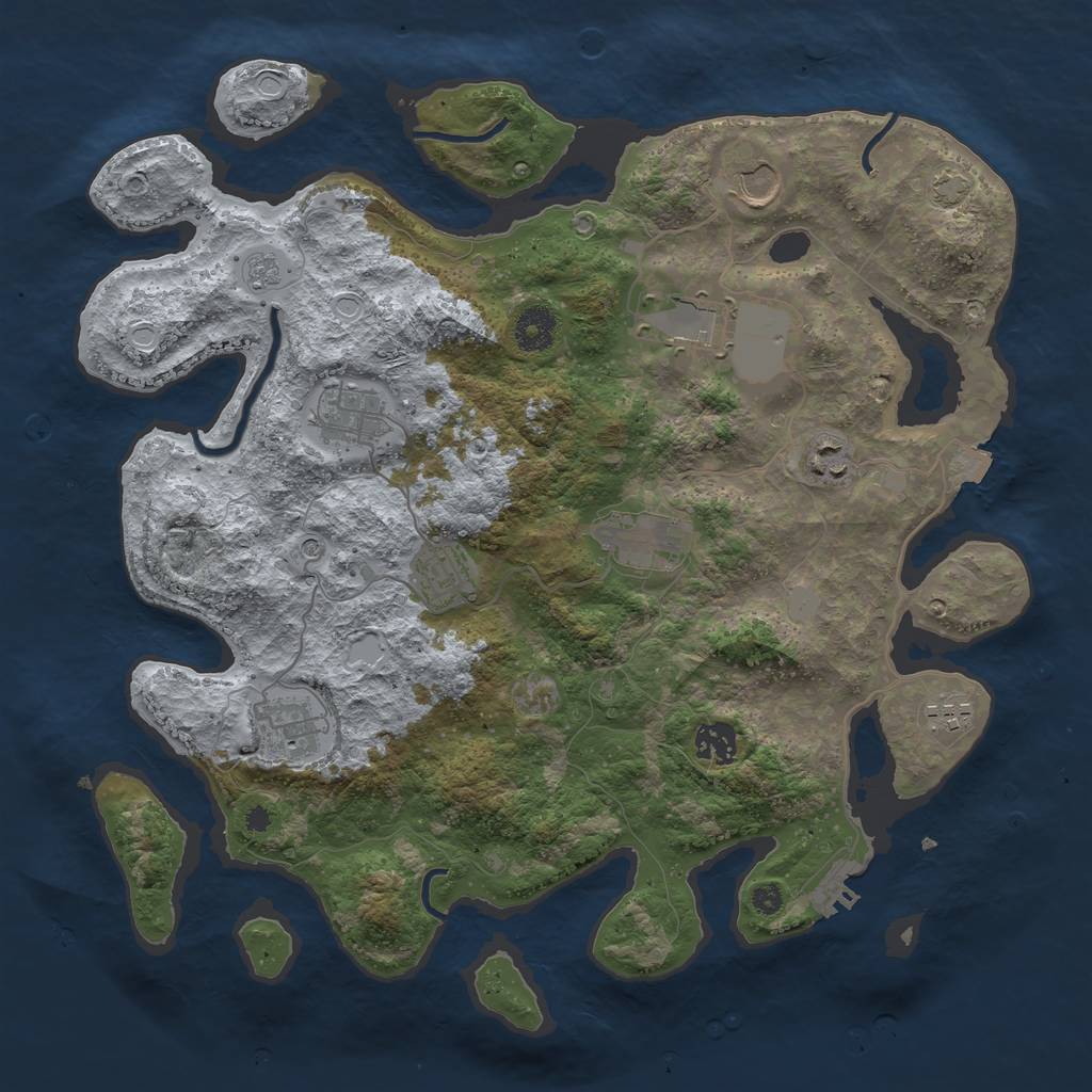 Rust Map: Procedural Map, Size: 3750, Seed: 763548598, 16 Monuments