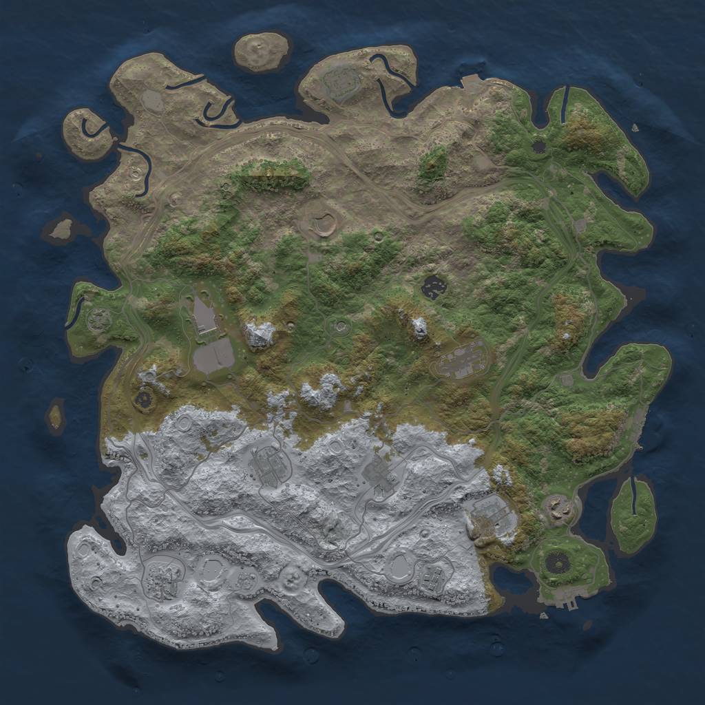 Rust Map: Procedural Map, Size: 4500, Seed: 1794728673, 19 Monuments