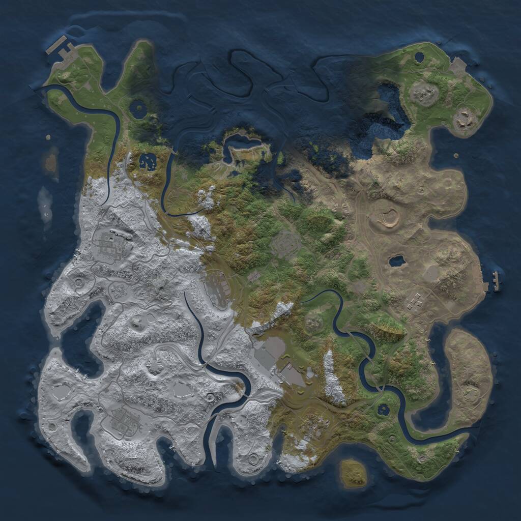 Rust Map: Procedural Map, Size: 4250, Seed: 68296346, 16 Monuments