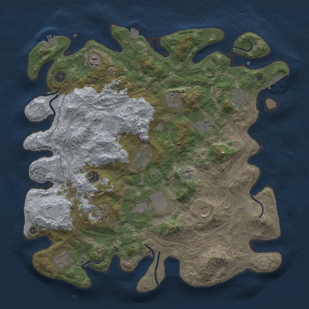 Rust Map: Procedural Map, Size: 4250, Seed: 1404166022, 19 Monuments