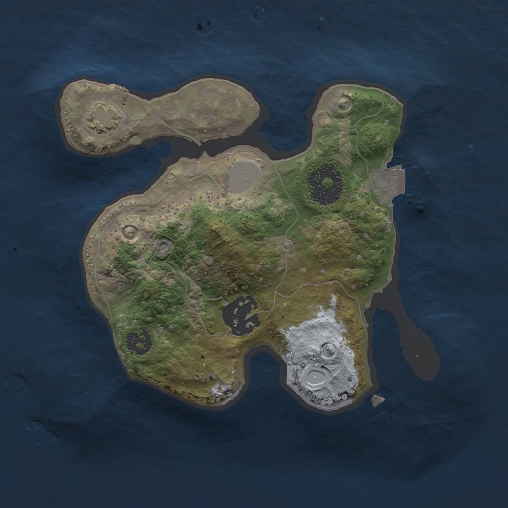 Rust Map: Procedural Map, Size: 2000, Seed: 5424, 5 Monuments