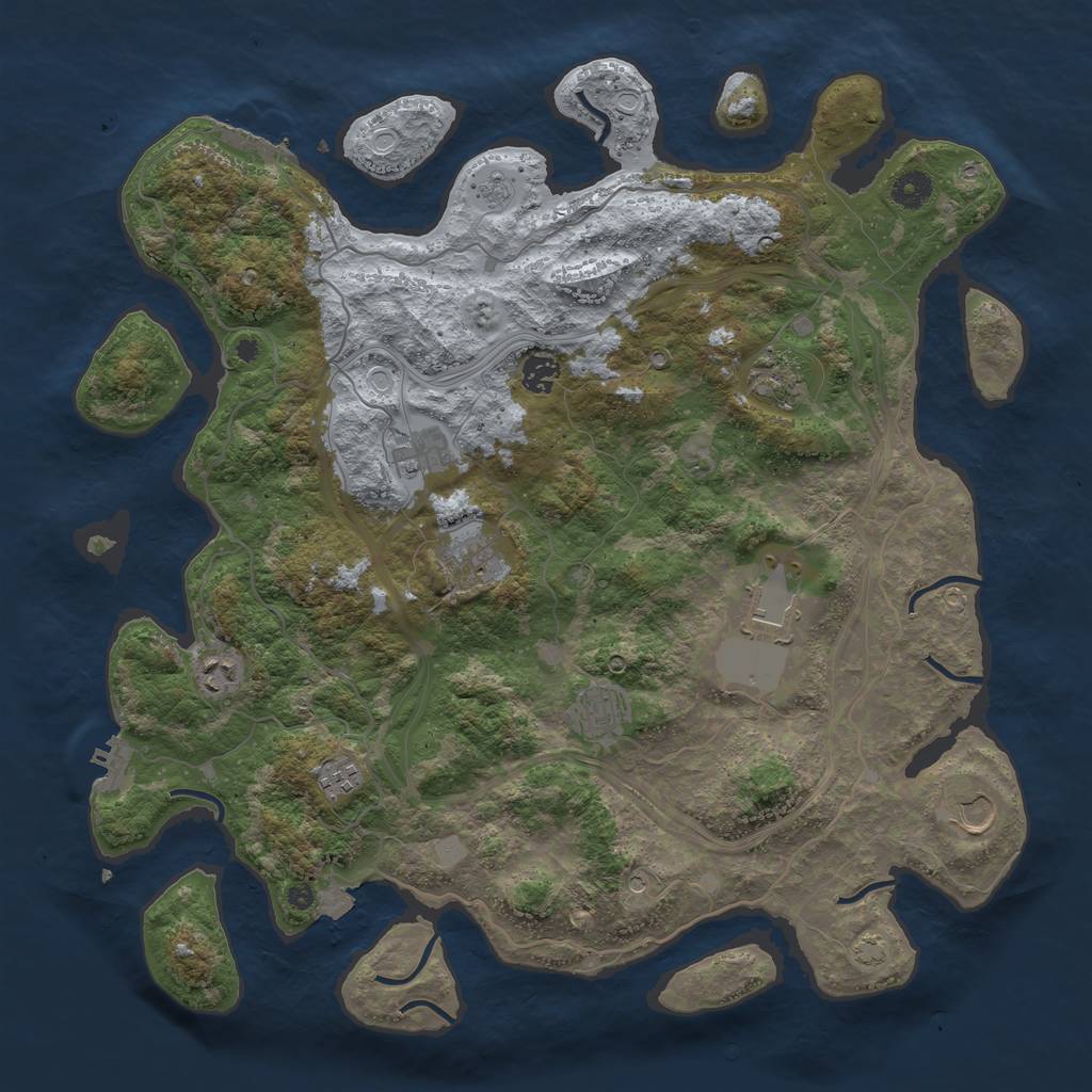 Rust Map: Procedural Map, Size: 4250, Seed: 423956329, 17 Monuments