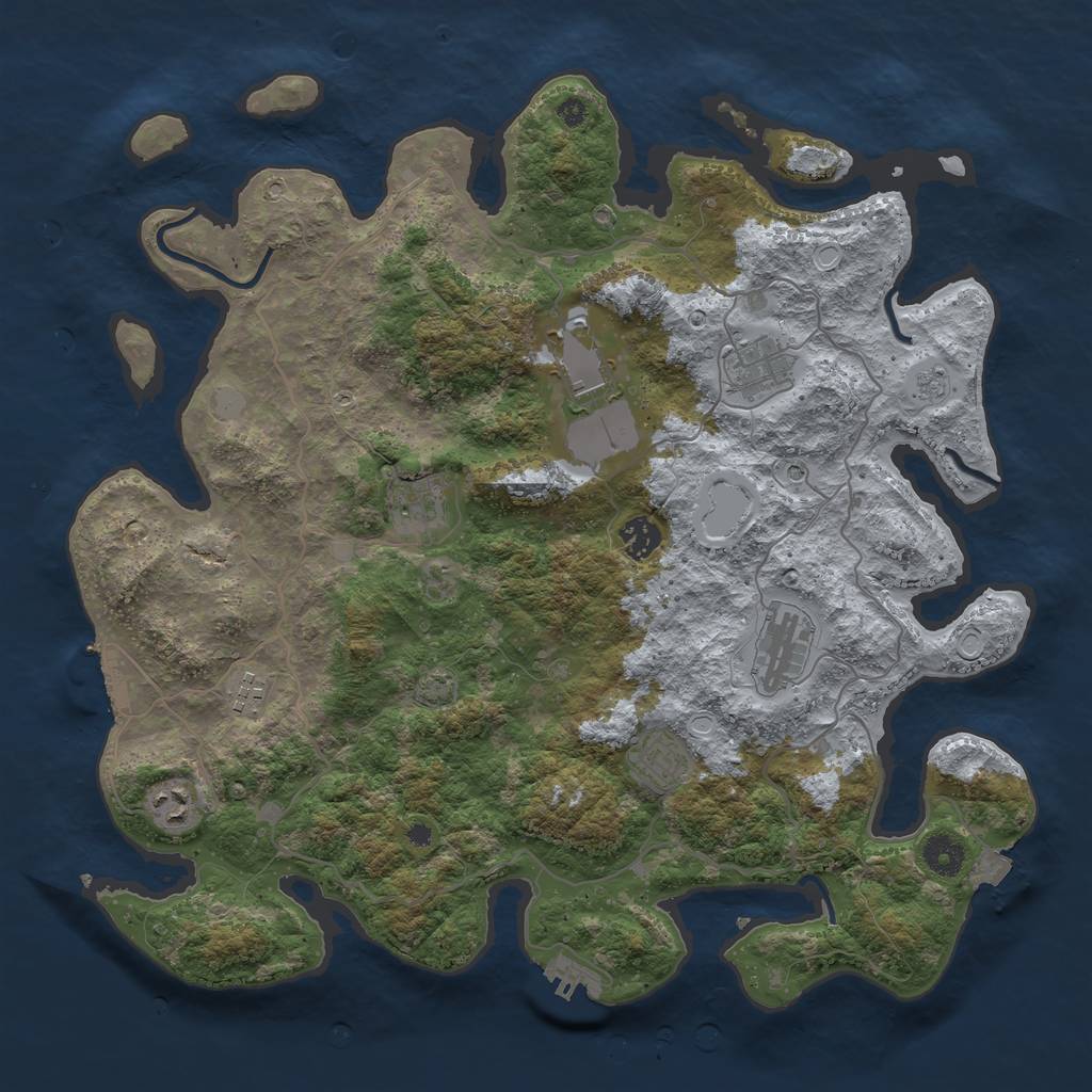 Rust Map: Procedural Map, Size: 4000, Seed: 175440932, 16 Monuments