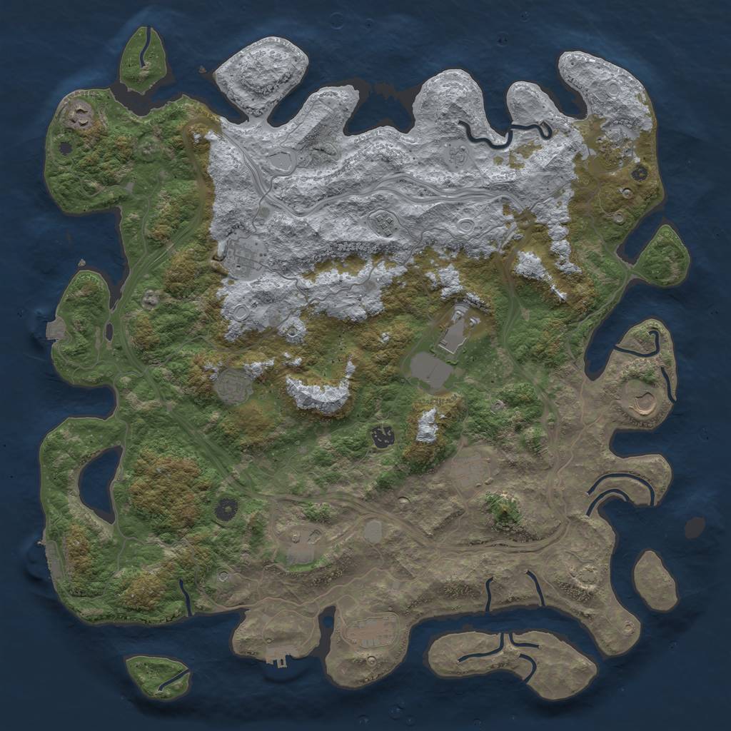 Rust Map: Procedural Map, Size: 4800, Seed: 744473388, 19 Monuments