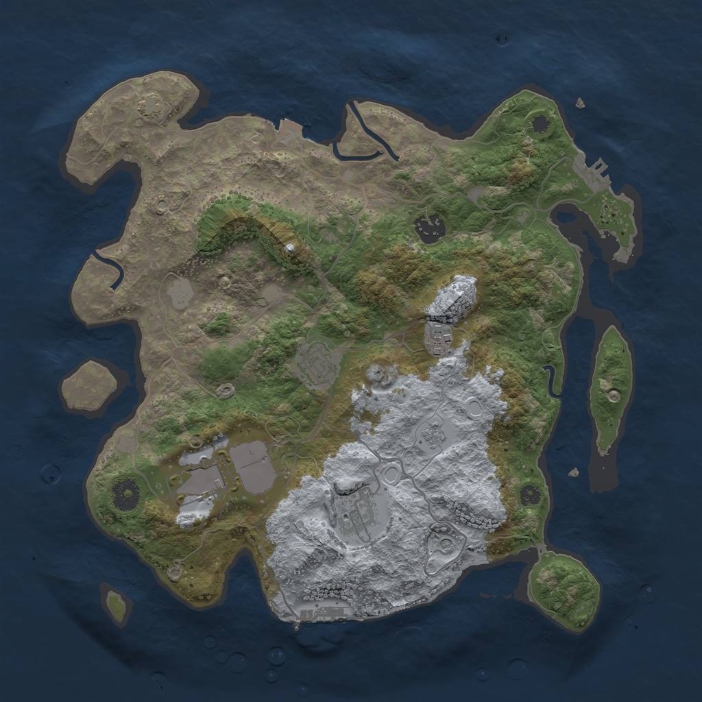 Rust Map: Procedural Map, Size: 3500, Seed: 52312422, 13 Monuments