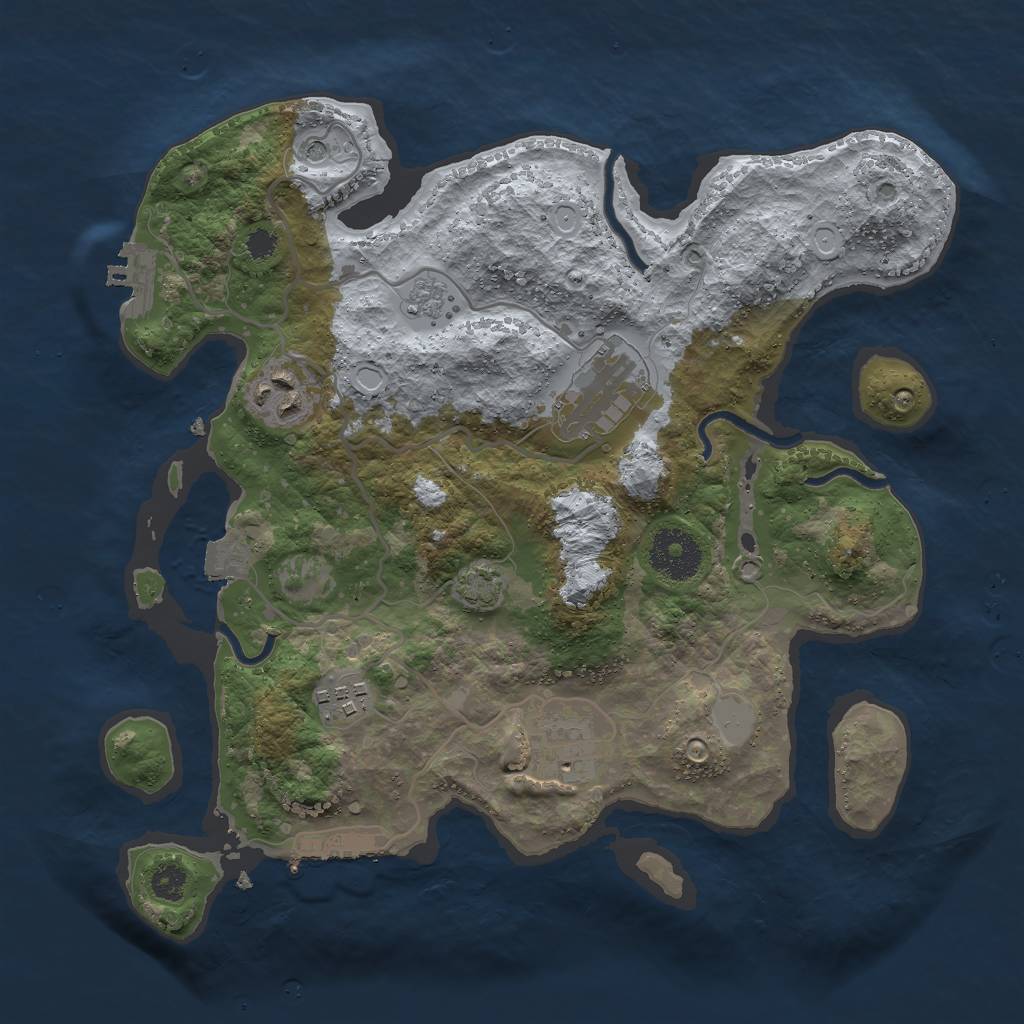 Rust Map: Procedural Map, Size: 3000, Seed: 118314951, 12 Monuments