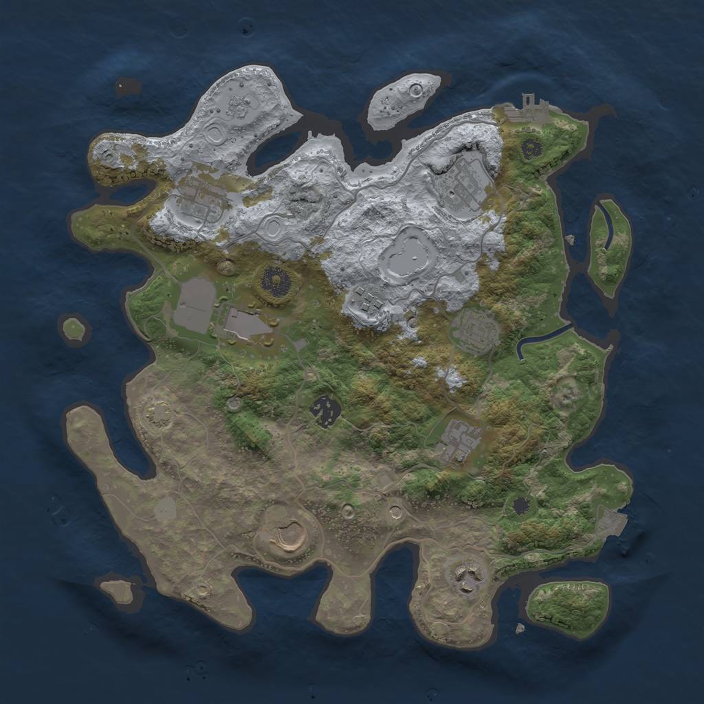 Rust Map: Procedural Map, Size: 3500, Seed: 157522161, 16 Monuments