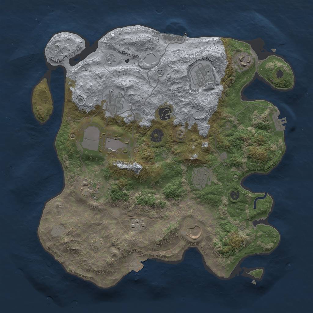 Rust Map: Procedural Map, Size: 3500, Seed: 578060594, 17 Monuments