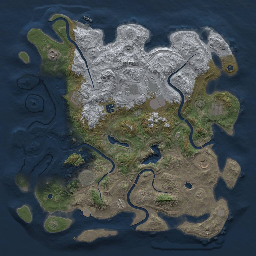 Rust Map: Procedural Map, Size: 4250, Seed: 1245344388, 15 Monuments