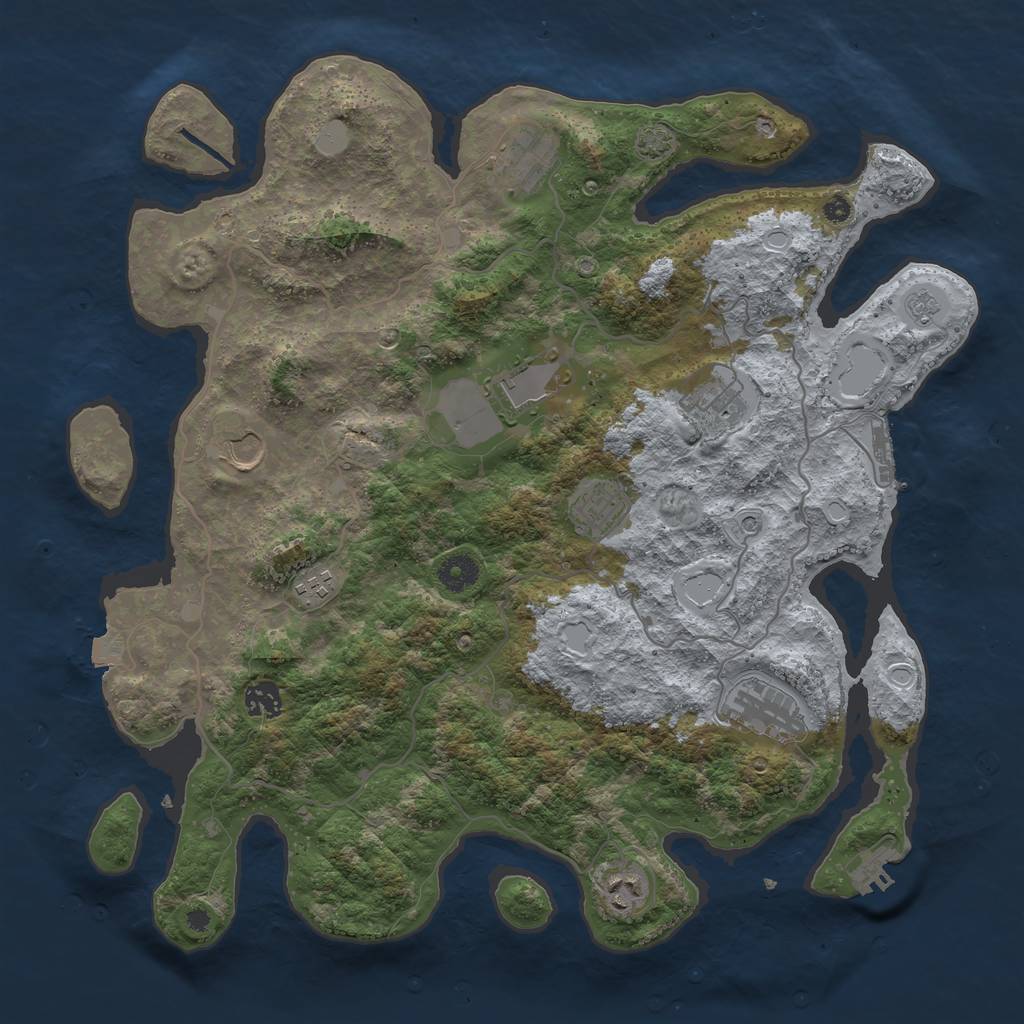 Rust Map: Procedural Map, Size: 4000, Seed: 1092, 17 Monuments